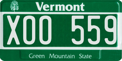 VT license plate XOO559
