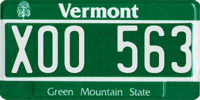 VT license plate XOO563