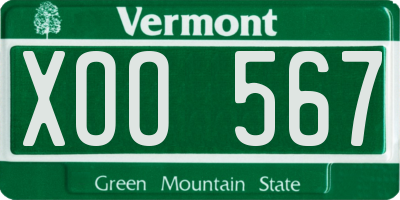 VT license plate XOO567