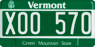 VT license plate XOO570