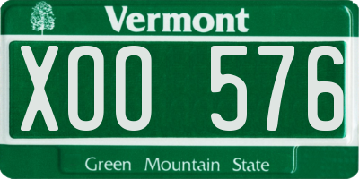 VT license plate XOO576