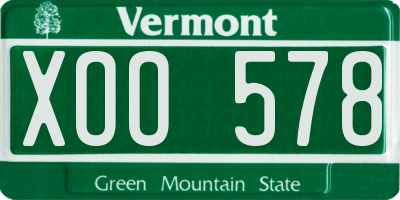VT license plate XOO578