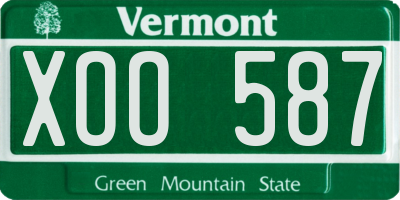 VT license plate XOO587