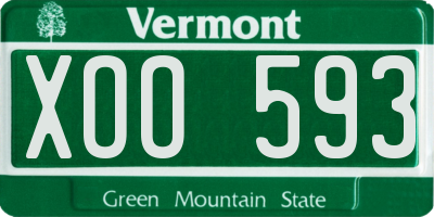 VT license plate XOO593