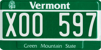VT license plate XOO597