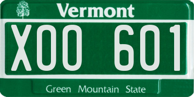 VT license plate XOO601
