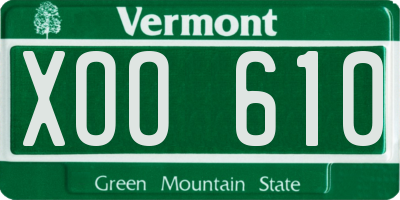 VT license plate XOO610