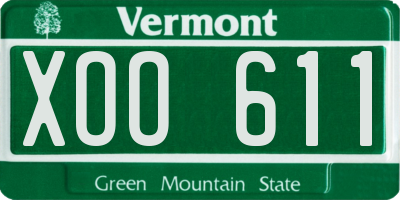 VT license plate XOO611