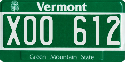 VT license plate XOO612