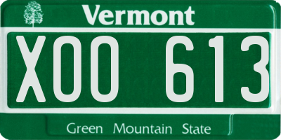 VT license plate XOO613