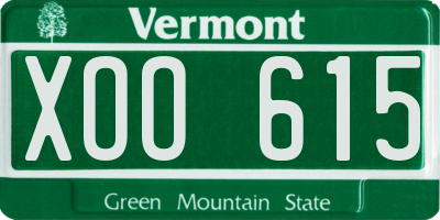 VT license plate XOO615