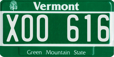 VT license plate XOO616