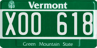 VT license plate XOO618
