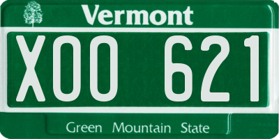 VT license plate XOO621