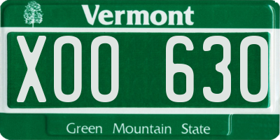 VT license plate XOO630