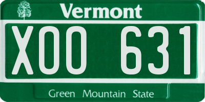 VT license plate XOO631