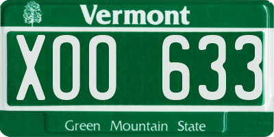 VT license plate XOO633