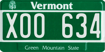 VT license plate XOO634