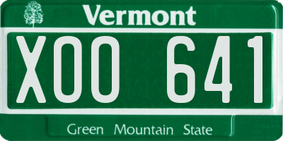 VT license plate XOO641
