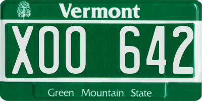VT license plate XOO642