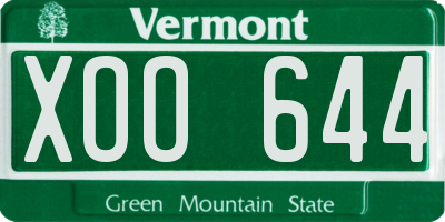 VT license plate XOO644
