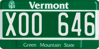 VT license plate XOO646
