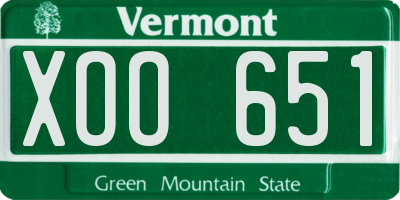 VT license plate XOO651