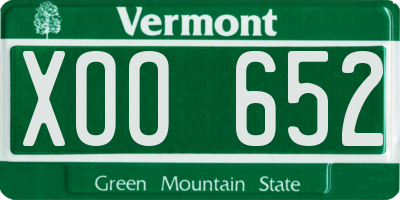 VT license plate XOO652