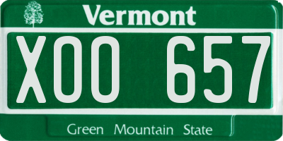 VT license plate XOO657
