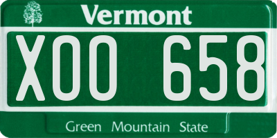 VT license plate XOO658