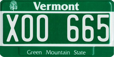 VT license plate XOO665