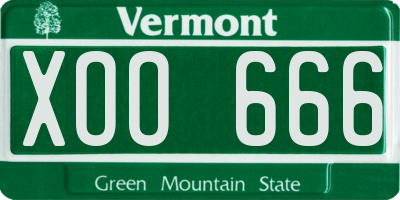 VT license plate XOO666