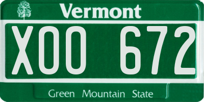 VT license plate XOO672
