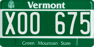 VT license plate XOO675