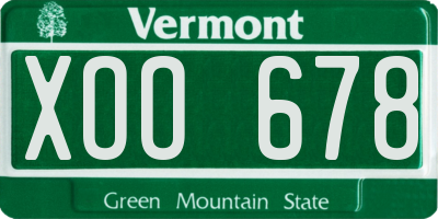 VT license plate XOO678