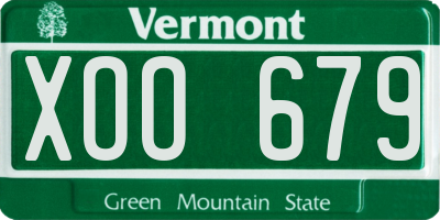 VT license plate XOO679