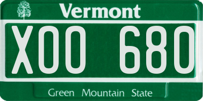 VT license plate XOO680