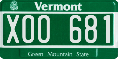 VT license plate XOO681