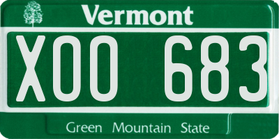 VT license plate XOO683