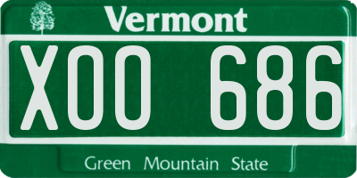 VT license plate XOO686
