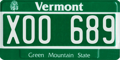 VT license plate XOO689