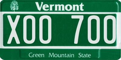 VT license plate XOO700