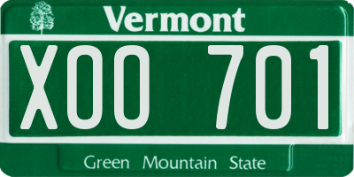 VT license plate XOO701