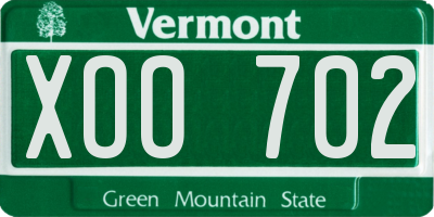 VT license plate XOO702