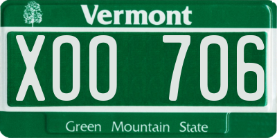 VT license plate XOO706