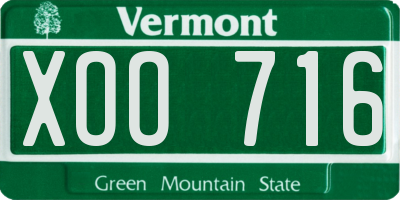 VT license plate XOO716