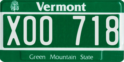 VT license plate XOO718