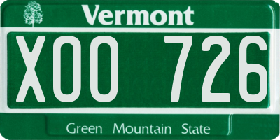 VT license plate XOO726