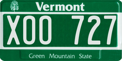 VT license plate XOO727