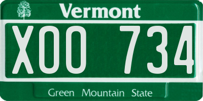 VT license plate XOO734
